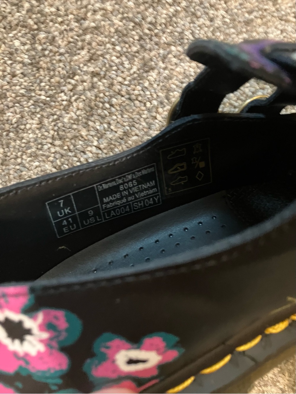 Dr. Martens Black Floral Double-Strap Mary Jane Shoes - Picture 6 of 7